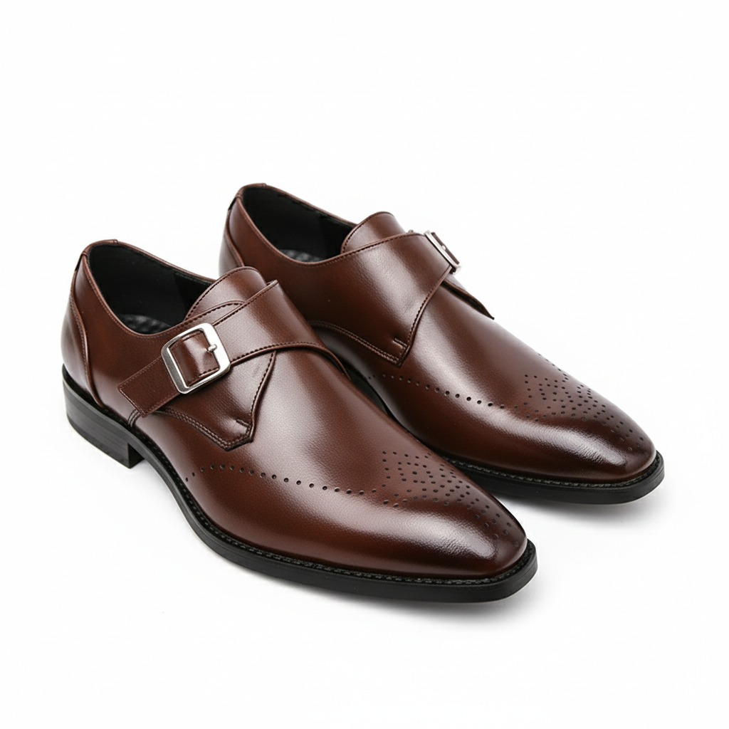Vantrel Men's Single Monk Strap Work Shoes | Professional