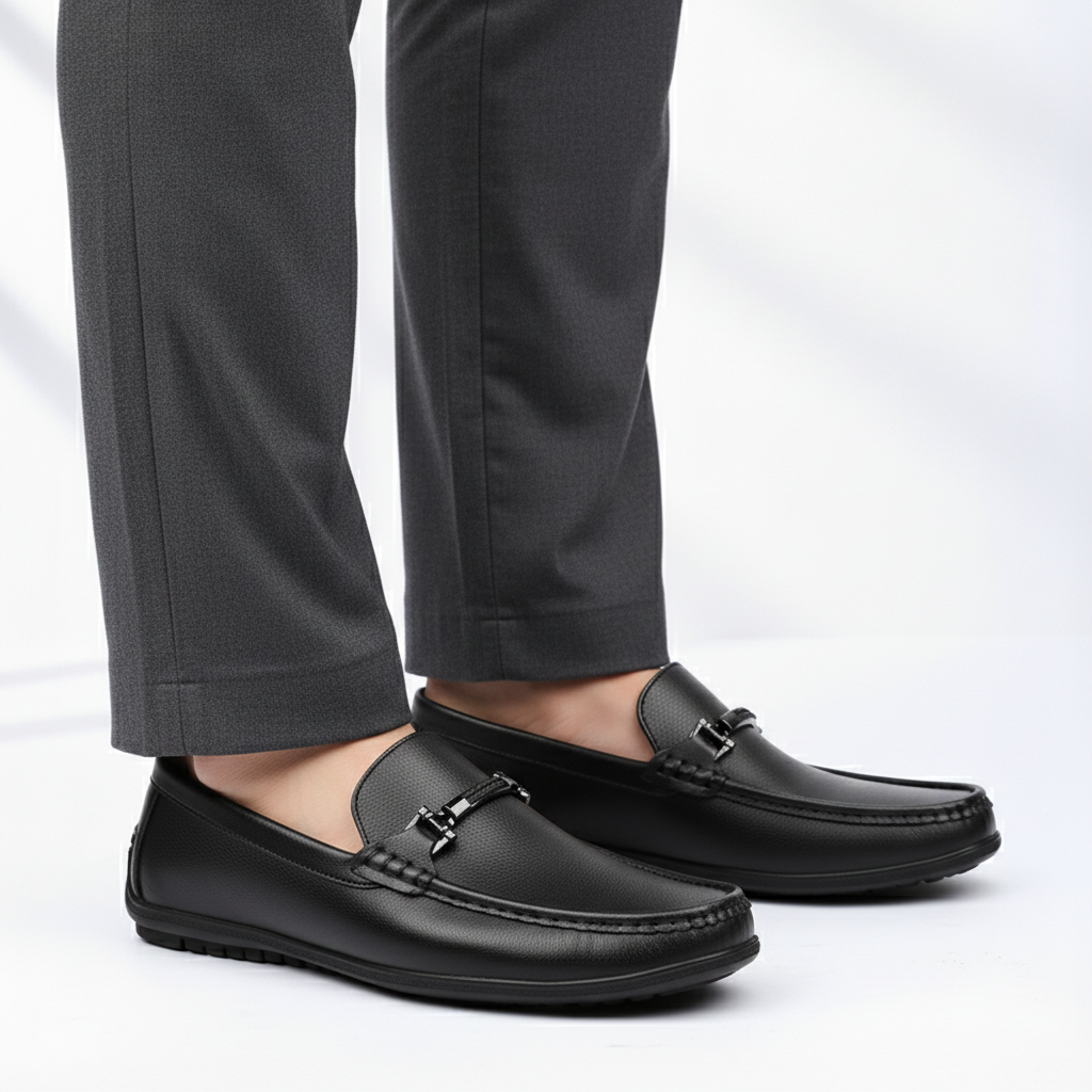 Elvian Men's Genuine Leather Formal Slip On Loafers | Work