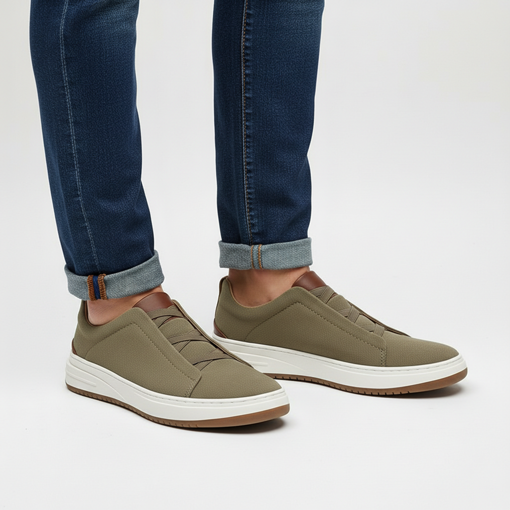 Montrel Men's Genuine Leather Suede Sneakers | Walking