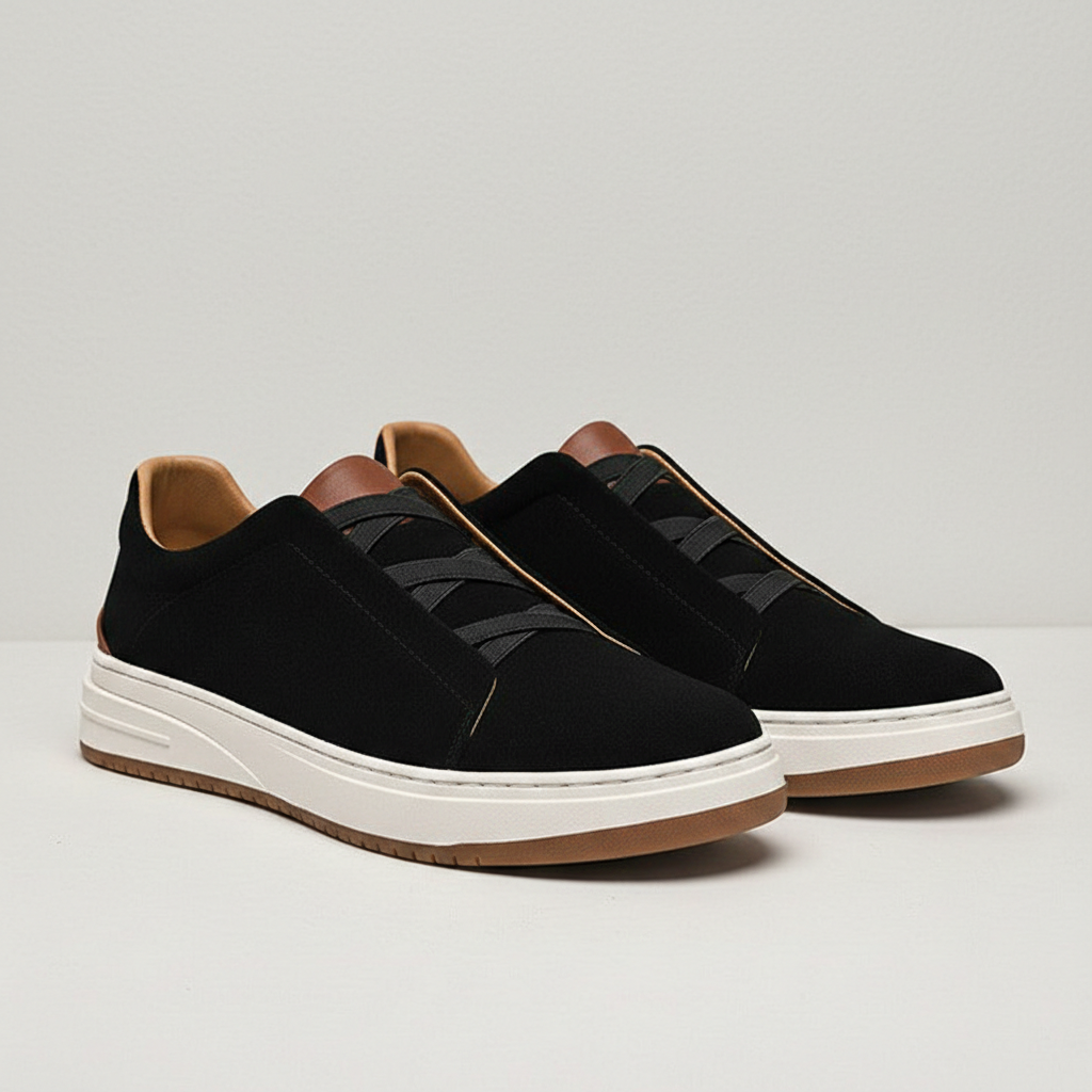 Montrel Men's Genuine Leather Suede Sneakers | Walking