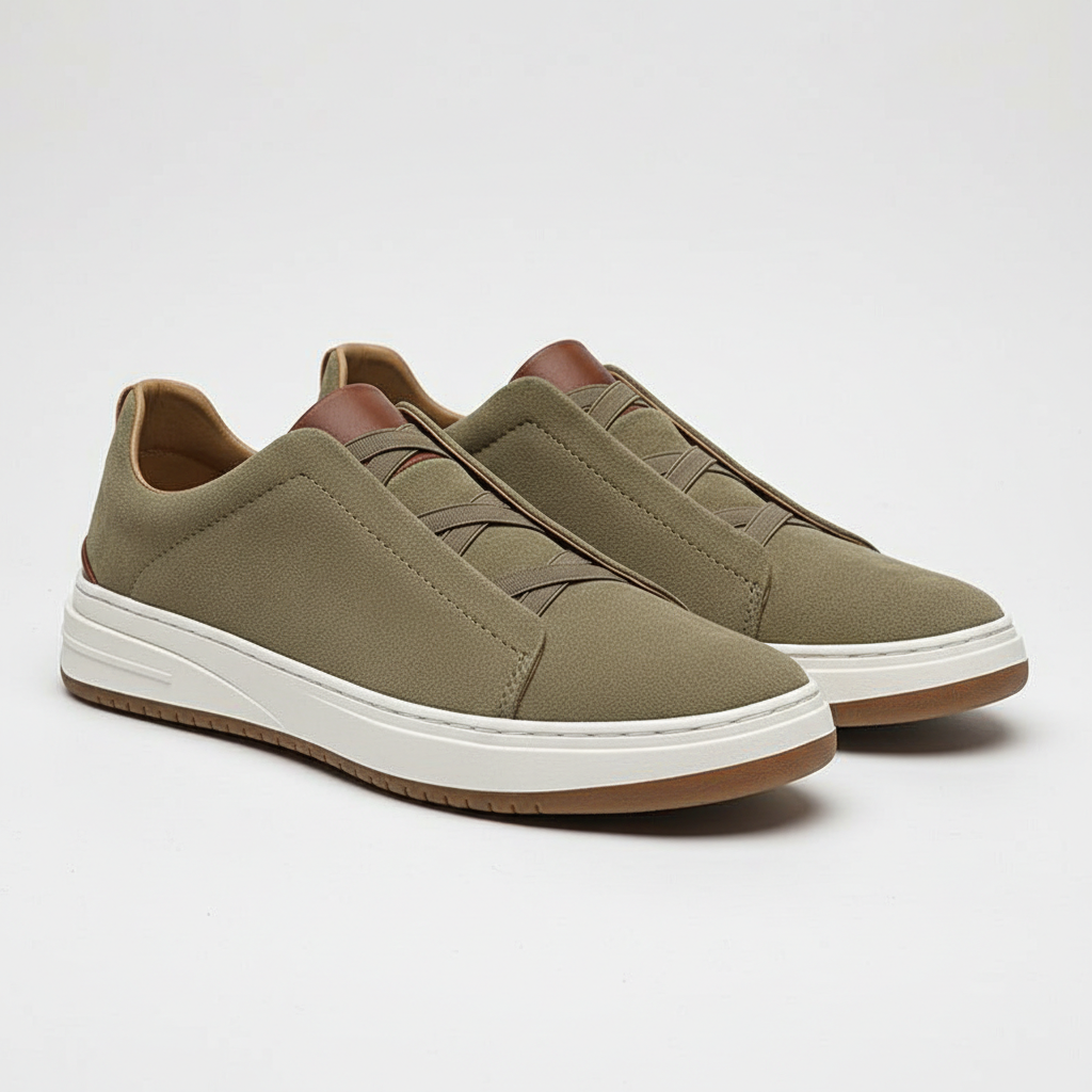 Montrel Men's Genuine Leather Suede Sneakers | Walking