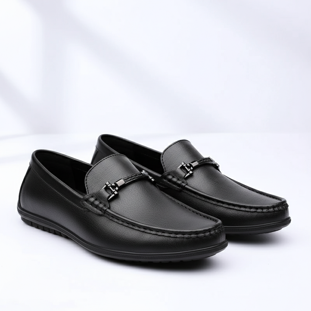 Elvian Men's Genuine Leather Formal Slip On Loafers | Work